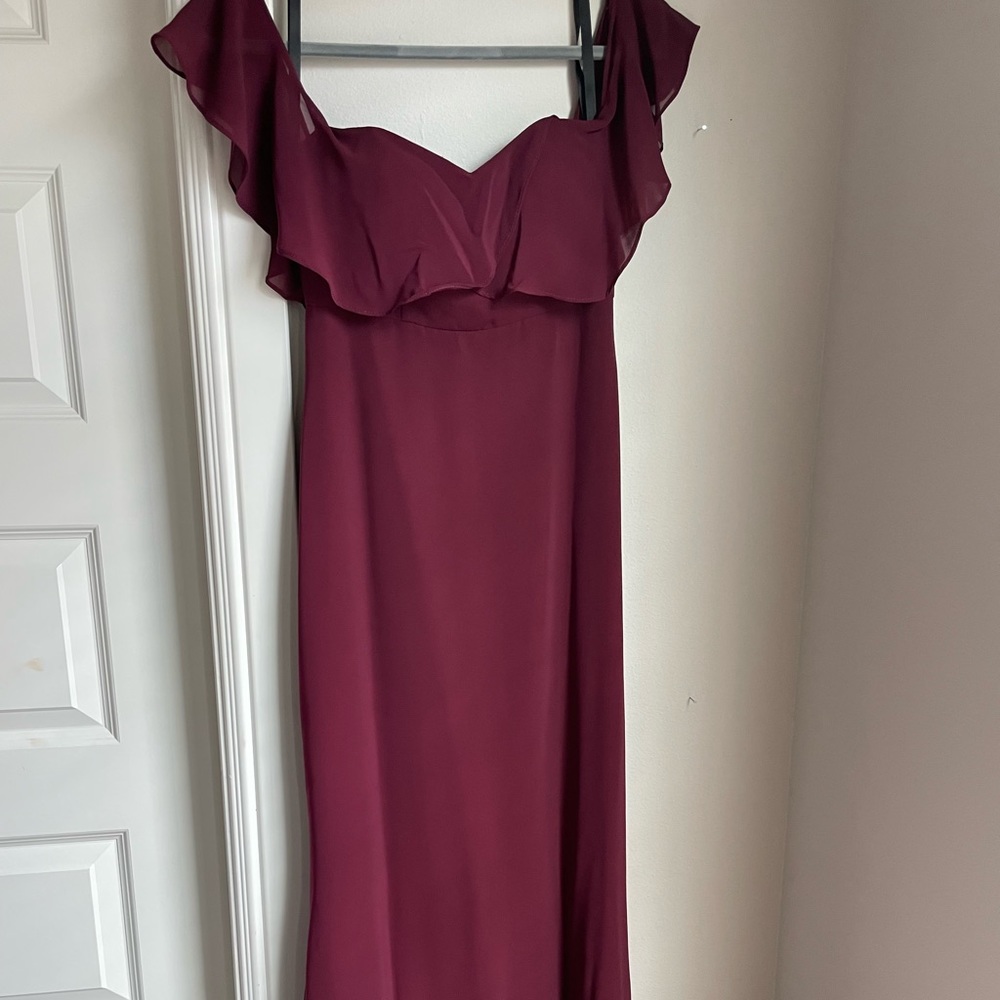 Brideside Nior Chiffon Off the Shoulder Dress - Size 2